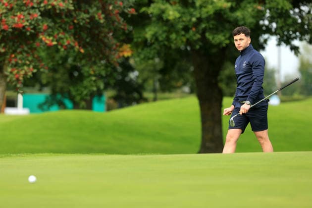 REPRO FREE *PRESS RELEASE NO REPRODUCTION FEE* EDITORIAL USE ONLY Flogas Irish Mixed Foursomes & Four-Ball, Westmanstown Golf Club, Dublin 26 9 2026 Cushendall™s Kevin McDonnell Kevin McDonnell 26 9 2026  Copyright: xx BK1_7627 copy