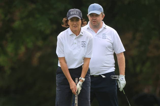 REPRO FREE *PRESS RELEASE NO REPRODUCTION FEE* EDITORIAL USE ONLY Flogas Irish Mixed Foursomes & Four-Ball, Westmanstown Golf Club, Dublin 26 9 2026 Cushendall™s Aine Cochrane and Alister McGregor Aine Cochrane and Alister McGregor 26 9 2026  Copyright: xx BK1_8123 copy