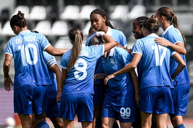 Cm Biella 26 09 2026 - campionato di calcio serie A femminile Juventus-Napoli foto Cristiano Mazzi Image nella foto: esultanza gol Emilie Mece 