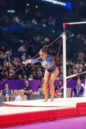 September 26, 2026, Paris, Paris, France: September 26, 2026, Paris, France: Celia Serber of France during the qualifier of the uneven bars at Gym Paris inside the AccorArena. Paris France - ZUMAp284 20260926_zip_p284_045 Copyright: xMickaelxPintax