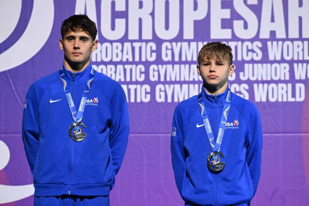IPA88992980 - OSSOLODKOV Vsevolod OSSOLODKOV Yaroslav (USA) at the 30th World Acrobatic Gymnastics Championships, held in Pesaro, Italy, on September 26, 2026  Copyright: xFilippoxTomasi IPAxSportx xx IPA88992980