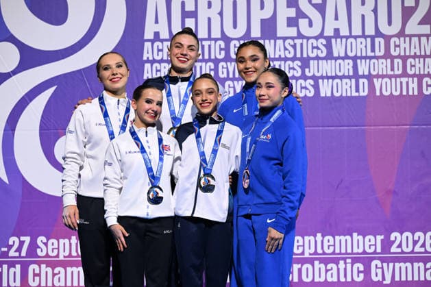 IPA88993092 - WP MEDAL CEREMONY during the 30th World Acrobatic Gymnastics Championships, Gymnastics in Pesaro, Italy, September 26, 2026  Copyright: xFilippoxTomasi IPAxSportx xx IPA88993092