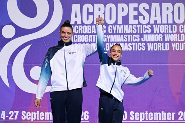 IPA88993100 - Rony COHEN and Shiraz SOKOLOVSKY (ISR) during the 30th World Acrobatic Gymnastics Championships, held in Pesaro, Italy, on September 26, 2026  Copyright: xFilippoxTomasi IPAxSportx xx IPA88993100