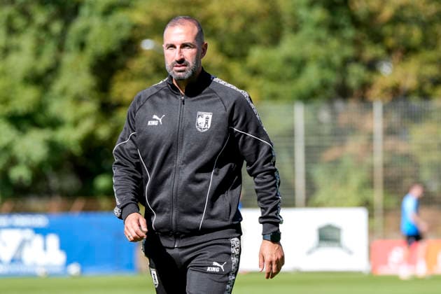 Daniyel Cimen, Coach, Head Coach, SG Barockstadt, Single Image, Single Photo, Action, September 26, 2026, Mannheim, Germany, Soccer, Regionalliga Südwest, VfR Mannheim, SG Barockstadt, Fulda, Lehnerz xozx