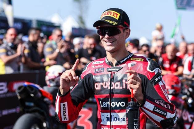 September 26, 2026, San Martino Del Lago, Cremona, Italy: Iker Lecuona of Aruba.it Racing - Ducati with Ducati Panigale V4R celebrates the best time in Tissout Superpole during Podium Tissout Superpole of SBK Round 10 EICMA Italian Round. SBK Round 10 EICMA Italian Round (Podium Tissout Superpole) In San Martino Del Lago, Italy - 26 Sep 2026  - ZUMAs197 20260926_aaa_s197_100 Copyright: xFabrizioxCarabellix
