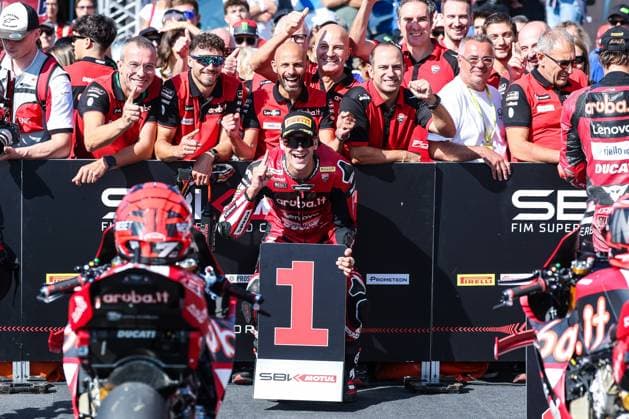 September 26, 2026, San Martino Del Lago, Cremona, Italy: Iker Lecuona of Aruba.it Racing - Ducati with Ducati Panigale V4R celebrates the best time in Tissout Superpole during Podium Tissout Superpole of SBK Round 10 EICMA Italian Round. SBK Round 10 EICMA Italian Round (Podium Tissout Superpole) In San Martino Del Lago, Italy - 26 Sep 2026  - ZUMAs197 20260926_aaa_s197_112 Copyright: xFabrizioxCarabellix