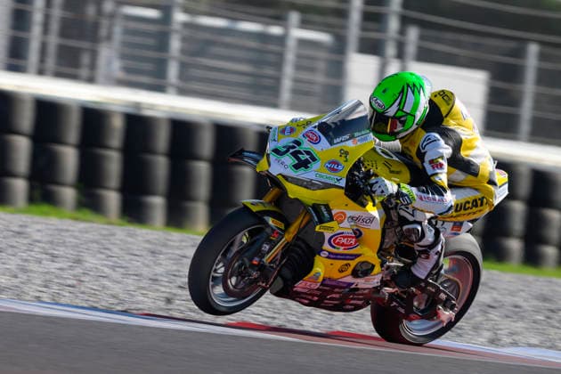 September 26, 2026, Cremona, Italy: Lorenzo BALDASSARRI (ITA) riding for Team Goeleven on the curb at turn 13 during Free Practice session 3 of the 2026 WorldSBK EICMA ITALIAN ROUND at Cremona Circuit Angelo Bergamonti in Cremona (Italy), 10th round of the 2026 WorldSBK season..Credit: ZUMA Press WorldSBK 2026: EICMA ITALIAN ROUND: Practice  - ZUMAr158 20260926_aap_r158_016 Copyright: xRiccardoxRighettix