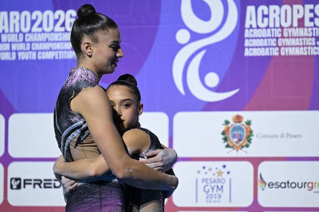 OTHER - Gymnastics - 30th Acrobatic Gymnastics World Championships Photo by IPA ABACAPRESS.COM88993099 - Rony Cohen and Sokolovsky, performing the Shiraz routine (ISR), at the 30th Acrobatic Gymnastics World Championships in Pesaro, Italy, on September 26, 2026 Pesaro Italy  Copyright: xIPAxSport ABACAx