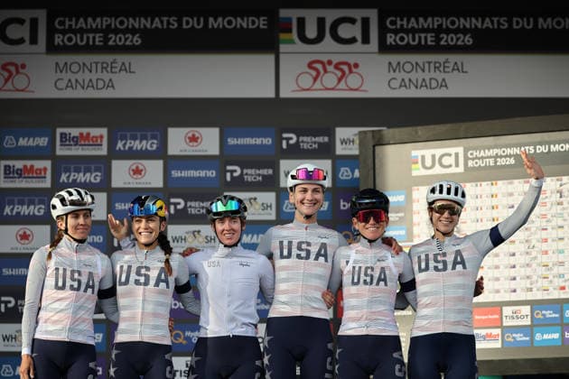 2026 UCI Road World Championships Picture by Alex Whitehead SWpix.com - 26 09 2026 - Cycling - 2026 UCI Road World Championships - MontrÃ al, Canada - Women Elite Road Race - USA - Grace Arlandson (USA), Kate Courtney (USA), Kristen Faulkner (USA), Alexis Magner (USA), Natalie Quinn (USA), Lauren Stephens (USA) MontrÃ al Avenue du Parc Canada Copyright: x xSWpix.comx(t axPhotographyxHubxLtd)xAlexxWhitehead SWpix.comx SWP-3521-3900