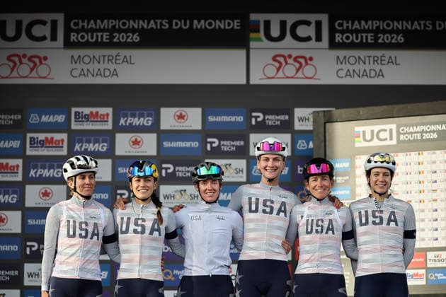 2026 UCI Road World Championships Picture by Alex Whitehead SWpix.com - 26 09 2026 - Cycling - 2026 UCI Road World Championships - MontrÃ al, Canada - Women Elite Road Race - USA - Grace Arlandson (USA), Kate Courtney (USA), Kristen Faulkner (USA), Alexis Magner (USA), Natalie Quinn (USA), Lauren Stephens (USA) MontrÃ al Avenue du Parc Canada Copyright: x xSWpix.comx(t axPhotographyxHubxLtd)xAlexxWhitehead SWpix.comx SWP-3521-3901