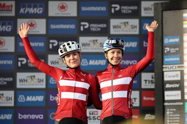 2026 UCI Road World Championships Picture by Alex Whitehead SWpix.com - 26 09 2026 - Cycling - 2026 UCI Road World Championships - MontrÃ al, Canada - Women Elite Road Race - Denmark - Solbjork Minke Anderson (Denmark), Cecilie Uttrup Ludwig (Denmark) MontrÃ al Avenue du Parc Canada Copyright: x xSWpix.comx(t axPhotographyxHubxLtd)xAlexxWhitehead SWpix.comx SWP-3521-3907