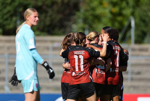 Football Women german DFB Pokal Cup 2026 - 2027 Fc Ingolstadt-FSV Mainz Reischmann Stefanie of Ingolstadt celebrates after scoring 1-0 during the Women German DFB Pokal Cup 2026 - 2027 football match between Fc Ingolstadt and 1.FSV Mainz 05 at ESV Stadium in Ingolstadt , Bayern , Germany . September 26th , 2026 Photo by Davide Elias Copyright: xDavidexEliasx