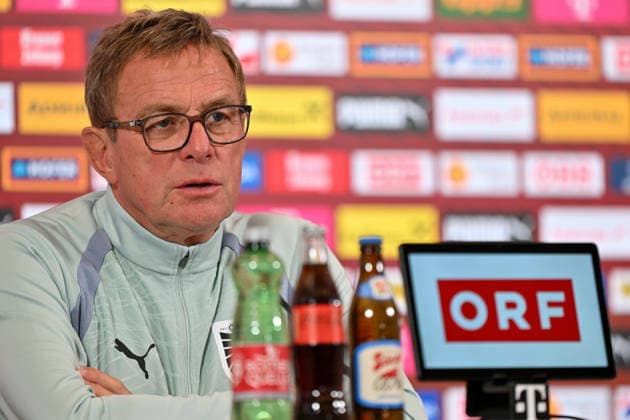 SOCCER - NL, AUT vs KOS VIENNA,AUSTRIA,26.SEP.26 - SOCCER - UEFA Nations League, group stage, OEFB international match, Länderspiel, Nationalmannschaft Austria vs Kosovo, preview, press conference, PK, Pressekonferenz team AUT. Image shows head coach Ralf Rangnick (AUT). GEPAxpictures xAvnixRetkoceri