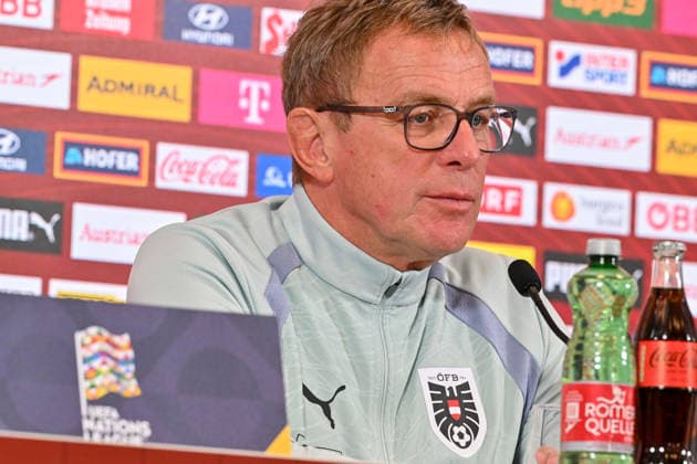 SOCCER - NL, AUT vs KOS VIENNA,AUSTRIA,26.SEP.26 - SOCCER - UEFA Nations League, group stage, OEFB international match, Länderspiel, Nationalmannschaft Austria vs Kosovo, preview, press conference, PK, Pressekonferenz team AUT. Image shows head coach Ralf Rangnick (AUT). GEPAxpictures xAvnixRetkoceri