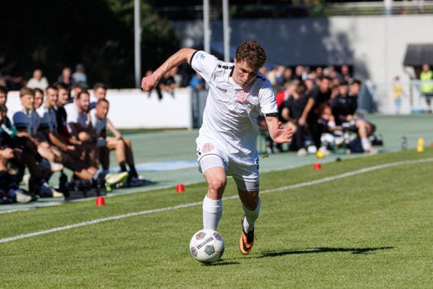 Lukas Bettrich 6, TSV Landsberg, in the match between TSV Landsberg and SpVgg Ansbach, soccer, men s, Bavarian Regional League, 2026–2027, Matchday 11 on September 26, 2026, in Landsberg am Lech, Sportpark Bayern, Germany