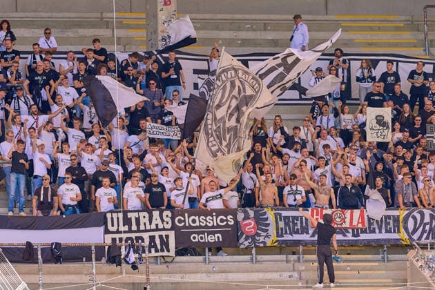 Small group of traveling fans from Aalen, GER; Kickers Offenbach vs. VfR Aalen; soccer; Regionalliga Südwest (Men’s); Matchday 9; 2026–2027 season; September 26, 2026, Germany, Kickers Offenbach vs. VfR Aalen, soccer, Men’s Regionalliga Southwest, Matchday 9, 2026–2027 season, September 26, 2026, Offenbach am Main Copyright: xEibner-Pressefoto GeraldxOelze-dexStoppanyx EP_ODS