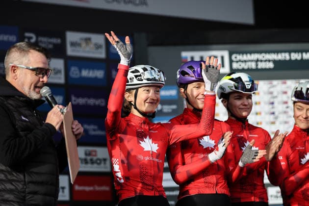 2026 UCI Road World Championships Picture by Alex Whitehead SWpix.com - 26 09 2026 - Cycling - 2026 UCI Road World Championships - MontrÃ al, Canada - Women Elite Road Race - Canada -Magdeleine Vallieres (Canada) MontrÃ al Avenue du Parc Canada Copyright: x xSWpix.comx(t axPhotographyxHubxLtd)xAlexxWhitehead SWpix.comx SWP-3521-3920