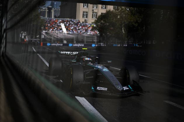 F1 - AZERBAIJAIN GRAND PRIX 2026 12 KIMI ANTONELLI Andrea (ita), Mercedes AMG F1 Team W17, action during the 2026 Formula 1 Azerbaijan Grand Prix, 15th round of the 2026 Formula One World Championship, WM, Weltmeisterschaft from September 24 to 26, 2026 on the Baku City Circuit, in Baku, Azerbaijan - BakuAzerbaijan  Copyright: xDPPIx