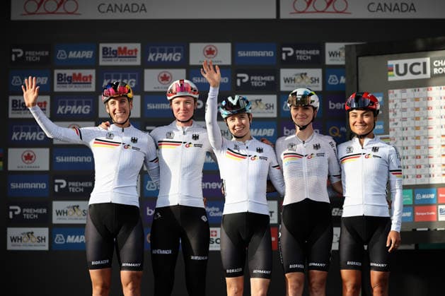 2026 UCI Road World Championships Picture by Alex Whitehead SWpix.com - 26 09 2026 - Cycling - 2026 UCI Road World Championships - MontrÃ al, Canada - Women Elite Road Race - Germany - Ricarda Bauernfeind (Germany), Franziska Koch (Germany), Liane Lippert (Germany), Antonia Niedermaier (Germany), Linda Riedmann (Germany) MontrÃ al Avenue du Parc Canada Copyright: x xSWpix.comx(t axPhotographyxHubxLtd)xAlexxWhitehead SWpix.comx SWP-3521-3925