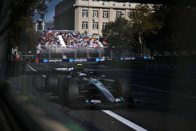 F1 - AZERBAIJAIN GRAND PRIX 2026 12 KIMI ANTONELLI Andrea (ita), Mercedes AMG F1 Team W17, action during the 2026 Formula 1 Azerbaijan Grand Prix, 15th round of the 2026 Formula One World Championship, WM, Weltmeisterschaft from September 24 to 26, 2026 on the Baku City Circuit, in Baku, Azerbaijan - BakuAzerbaijan  Copyright: xDPPIx