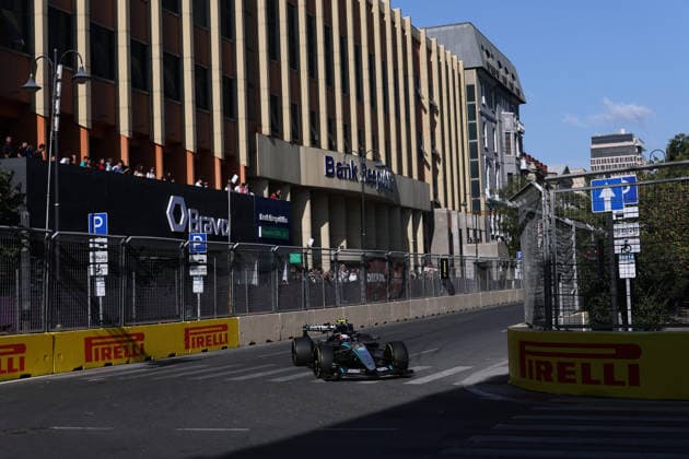 F1 - AZERBAIJAIN GRAND PRIX 2026 12 KIMI ANTONELLI Andrea (ita), Mercedes AMG F1 Team W17, action during the 2026 Formula 1 Azerbaijan Grand Prix, 15th round of the 2026 Formula One World Championship, WM, Weltmeisterschaft from September 24 to 26, 2026 on the Baku City Circuit, in Baku, Azerbaijan - BakuAzerbaijan  Copyright: xDPPIx