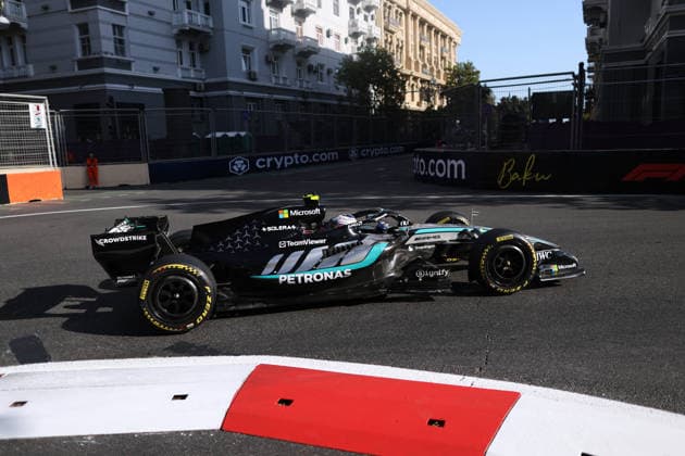 F1 - AZERBAIJAIN GRAND PRIX 2026 12 KIMI ANTONELLI Andrea (ita), Mercedes AMG F1 Team W17, action during the 2026 Formula 1 Azerbaijan Grand Prix, 15th round of the 2026 Formula One World Championship, WM, Weltmeisterschaft from September 24 to 26, 2026 on the Baku City Circuit, in Baku, Azerbaijan - BakuAzerbaijan  Copyright: xDPPIx