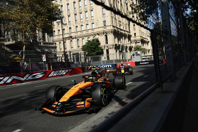 F1 - AZERBAIJAIN GRAND PRIX 2026 01 NORRIS Lando (gbr), McLaren F1 Team MCL40, action during the 2026 Formula 1 Azerbaijan Grand Prix, 15th round of the 2026 Formula One World Championship, WM, Weltmeisterschaft from September 24 to 26, 2026 on the Baku City Circuit, in Baku, Azerbaijan - BakuAzerbaijan  Copyright: xDPPIx