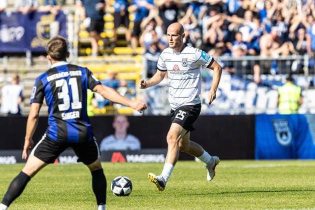 SSV Ulm 1846 Soccer vs. SV Eintracht Trier, Soccer, Regionalliga Southwest, Matchday 9, Donaustadion Ulm, September 26, 2026, Marcel Seegert, SSV Ulm 1846 Soccer, 25 SSV Ulm 1846 Soccer vs. SV Eintracht Trier, Soccer, Regionalliga Southwest, Matchday 9, Donaustadion Ulm, September 26, 2026; Photo by Lucca Fundel; Ulm, Donaustadion, Baden-Württemberg, Germany