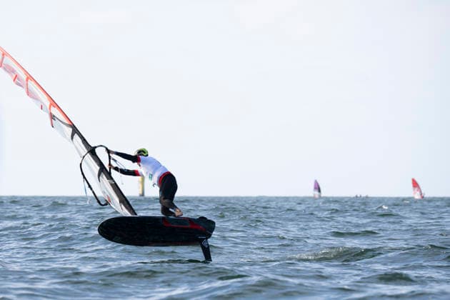PWA Citroën World Windsurfing Tour Sylt 2026 Day 1 Slalom Men Canceled Due to Insufficient Wind Sylt Westerland, September 26, 2026 Kasper Nielsen Slalom Foil Men, Denmark, DEN 148 PWA Citroën World Windsurfing Tour Sylt 2026 Day 1 Slalom Men canceled due to insufficient wind on September 26, 2026, off Brandenburger Beach, motorboat on Sylt, Westerland, Germany Copyright: xBEAUTIFULxSPORTS AndreasxDickx