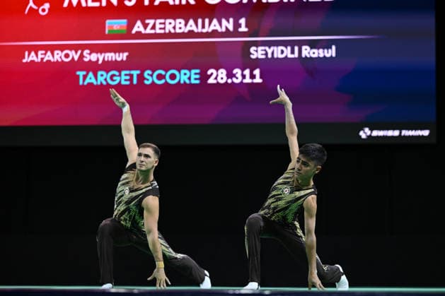 IPA88994604 - JAFAROV Seymur SEYIDLI Rasul (KAZ) during the 30th World Acrobatic Gymnastics Championships, held in Pesaro, Italy, on September 26, 2026  Copyright: xFilippoxTomasi IPAxSportx xx IPA88994604