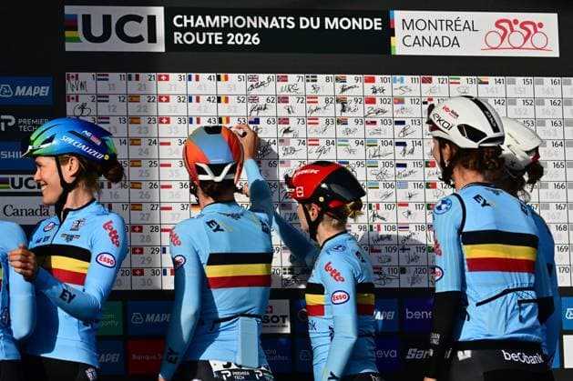UCI 2026 Road World Championship, WM, Weltmeisterschaft Montreal 26 09 2026 MONTREAL, CANADA - SEPTEMBER 26 : Team Belgium during the Women Elite cycling road race of the 2026 UCI Road World Championships 93th edition an UCI World Championships cycling race of 180.1 km with start in Montreal and finish in Montreal on September 26, 2026 in Montreal, Canada, 26 09 2026 Montreal Canada  Copyright: xPeterxDexVoechtx