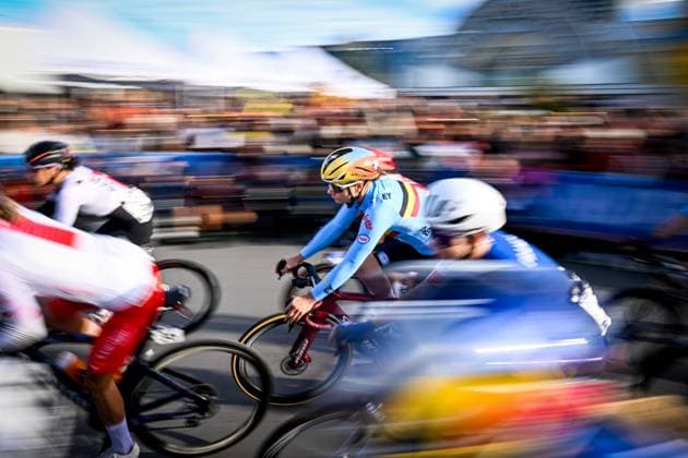 Belgian Lotte Kopecky pictured in action during the elite women Road Race race (180,4 km) at the cycling World Championship, WM, Weltmeisterschaft in Montreal, Canada, Saturday 26 September 2026. The UCI road world championships are taking place from 20 to 27 September, in Montreal, Canada. JASPERxJACOBS  x187881536x