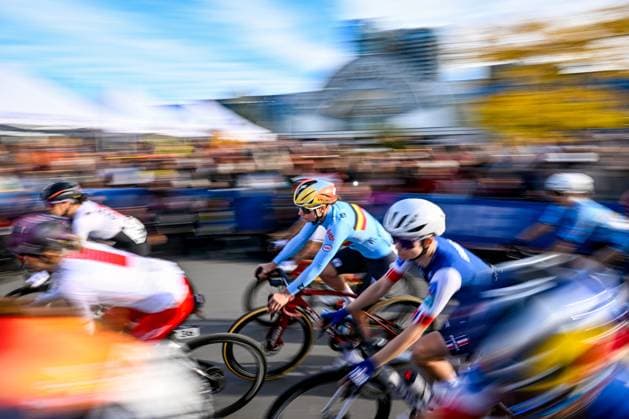 Belgian Lotte Kopecky pictured in action during the elite women Road Race race (180,4 km) at the cycling World Championship, WM, Weltmeisterschaft in Montreal, Canada, Saturday 26 September 2026. The UCI road world championships are taking place from 20 to 27 September, in Montreal, Canada. JASPERxJACOBS  x187881542x