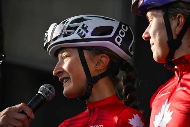 2026 UCI Road World Championships Picture by Zac Williams SWpix.com - 26 09 2026 - Cycling - 2026 UCI Road World Championships - MontrÃ al, Canada - Women Elite Road Race - Magdeleine Vallieres (Canada) Copyright: x xSWpix.comx(t axPhotographyxHubxLtd)xZacxWilliams SWpix.comx SWP-3521-3952