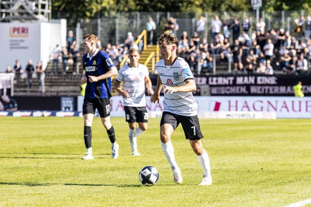 SSV Ulm 1846 Soccer vs. SV Eintracht Trier, Soccer, Regionalliga Southwest, Matchday 9, Donaustadion Ulm, September 26, 2026, Benjamin Goller, SSV Ulm 1846 Soccer, 07 SSV Ulm 1846 Soccer vs. SV Eintracht Trier, Soccer, Regionalliga Southwest, Matchday 9, Donaustadion Ulm, September 26, 2026. Photo by Lucca Fundel, Ulm, Donaustadion, Baden-Württemberg, Germany