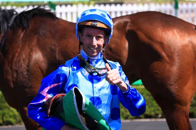 26th September 2026; Rosehill Gardens Racecourse, Sydney, Australia; Yulong Golden Rose Day Horse Racing; Tab Highway Handicap, Xtreme, trained by Paul Snowden, Jockey Kerrin McEvoy acknowledges winning the race KevinxManning