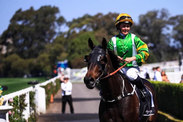 26th September 2026; Rosehill Gardens Racecourse, Sydney, Australia; Yulong Golden Rose Day Horse Racing; Asahi Super Dry Colin Stephen Quality, So You Are, trained by Bjorn Baker, Jockey Rachel King enters the winners circle KevinxManning