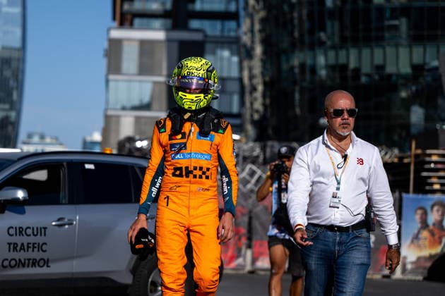 September 26, 2026, AZE, Motorsports, FIA Formula 1 World Championship, 2026 Season, Baku City Circuit, Azerbaijan Grand Prix, Lando Norris, McLaren Mastercard Formula 1 Team, Great Britain, retired after a crash in the first corner, Baku, Baku City Circuit, Azerbaijan Copyright: xNordphoto Memmlerx