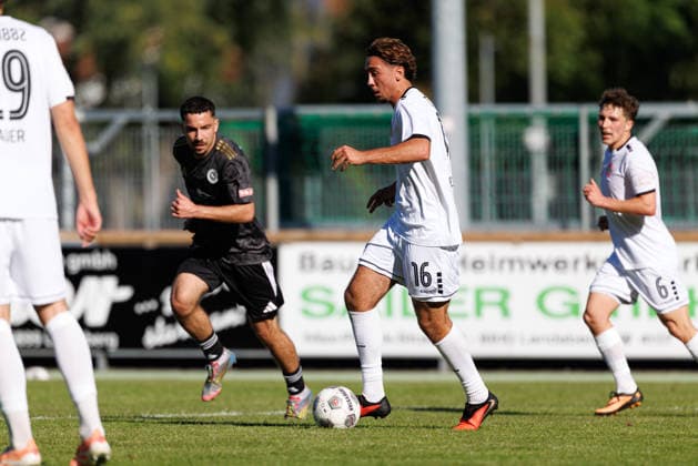 Fabian Kljucevic, 16, TSV Landsberg, during the match between TSV Landsberg and SpVgg Ansbach, soccer, men s, Bavarian Regional League, 2026–2027, Matchday 11 on September 26, 2026, in Landsberg am Lech, Sportpark, Bavaria, Germany