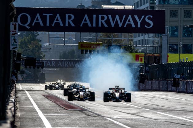 BAKU, AZERBAIJAN: Oscar Piastri, racing for the McLaren F1 team during the 2026 Formula 1 Azerbaijan Grand Prix at the Baku City Circuit in Baku, Azerbaijan