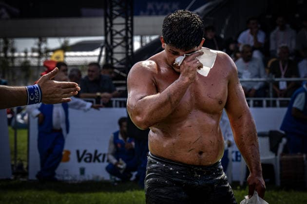 Oil Wrestling Presidential Cup ISTANBUL, TURKIYE - SEPTEMBER 26: A wrestler is seen during the Presidential Oil Wrestling Cup at Ataturk Airport National Garden in Istanbul, Turkiye, on September 26, 2026. Sebnem Coskun Anadolu Istanbul Turkey. Editorial use only. Please get in touch for any other usage.  Copyright: x2026xAnadoluxSebnemxCoskunx