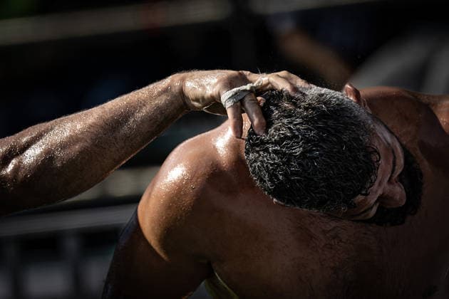 Oil Wrestling Presidential Cup ISTANBUL, TURKIYE - SEPTEMBER 26: Wrestlers compete during the Presidential Oil Wrestling Cup at Ataturk Airport National Garden in Istanbul, Turkiye, on September 26, 2026. Sebnem Coskun Anadolu Istanbul Turkey. Editorial use only. Please get in touch for any other usage.  Copyright: x2026xAnadoluxSebnemxCoskunx