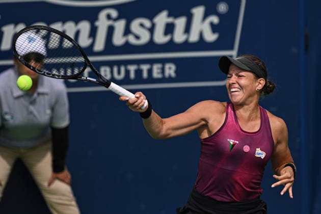 Ankara Open WTA, Tennis Damen 125 Tennis Tournament ANKARA, TURKIYE - SEPTEMBER 26: Polish Weronika Falkowska and American Alana Smith (not seen) compete against Slovenian Dalila Jakupovic (not seen) and Swiss Naima Karamoko (not seen) during the doubles final of the Turk Telekom Ankara Open WTA 125 tennis tournament hosted by Topspin Tennis Academy Bilkent in Ankara, Turkiye, on September 26, 2026. Harun Ozalp Anadolu Ankara Turkey. Editorial use only. Please get in touch for any other usage.  Copyright: x2026xAnadoluxHarunxOzalpx
