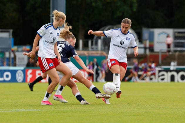 Soccer I Women s I 2026–2027 Season I DFB Cup I SV Meppen vs. Hamburger SV I September 26, 2026 Lilly Bartke 6, SV Meppen clears the ball Meppen Hänsch Arena Lower Saxony Germany Copyright: xLobeca CedricxSiefkerx