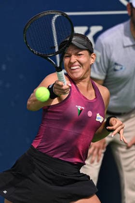 Ankara Open WTA, Tennis Damen 125 Tennis Tournament ANKARA, TURKIYE - SEPTEMBER 26: Polish Weronika Falkowska and American Alana Smith (not seen) compete against Slovenian Dalila Jakupovic (not seen) and Swiss Naima Karamoko (not seen) during the doubles final of the Turk Telekom Ankara Open WTA 125 tennis tournament hosted by Topspin Tennis Academy Bilkent in Ankara, Turkiye, on September 26, 2026. Harun Ozalp Anadolu Ankara Turkey. Editorial use only. Please get in touch for any other usage.  Copyright: x2026xAnadoluxHarunxOzalpx