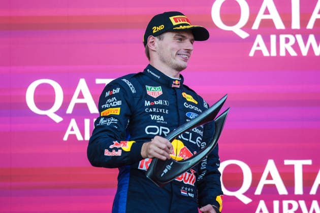 F1 - AZERBAIJAIN GRAND PRIX 2026 VERSTAPPEN Max (nld), Red Bull Racing Ford RB22, portrait podium celebration during the 2026 Formula 1 Azerbaijan Grand Prix, 15th round of the 2026 Formula One World Championship, WM, Weltmeisterschaft from September 24 to 26, 2026 on the Baku City Circuit, in Baku, Azerbaijan - BakuAzerbaijan  Copyright: xEricxAlonsox