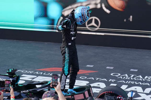FORMULA 1 AZERBAIJAN GRAND PRIX 2026 George Russell (GBR) 63 Mercedes in parc ferme after winning the race during the Formula 1 Qatar Airways Azerbaijan Grand Prix 2026, Round 15 of the 2026 Formula 1 World Championship, WM, Weltmeisterschaft from 24th - 26th September 2026 at the Baku City Circuit, Baku, Azerbaijan. Credit: Robbie Hoad Every Second Media Editorial use only. All images are copyright Every Second Media Limited. No images may be reproduced without prior permission. Copyright: xIMAGO EveryxSecondxMediax ESM-2183-0459 RobbiexHoadx xEveryxSecondxMediax