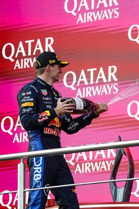 F1 - AZERBAIJAIN GRAND PRIX 2026 VERSTAPPEN Max (nld), Red Bull Racing Ford RB22, portrait podium Moet during the 2026 Formula 1 Azerbaijan Grand Prix, 15th round of the 2026 Formula One World Championship, WM, Weltmeisterschaft from September 24 to 26, 2026 on the Baku City Circuit, in Baku, Azerbaijan - BakuAzerbaijan  Copyright: xXavixBonillax