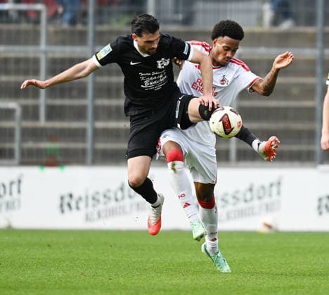 September 26, 2026, xophax, soccer, Regionalliga West, 26–27, Franz Kremer Stadium, 1. FC Köln vs. VFB 03 Hilden, Ilhan Altuntas (left, Hilden) vs. David Fürst (right, 1. FC Köln), Cologne