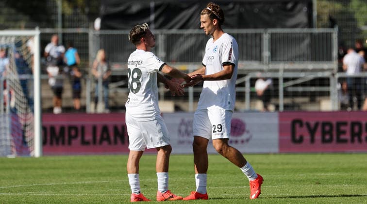 September 26, 2026, Germany, Heilbronn Soccer: SGV Heilbronn Freiberg vs. SV Stuttgarter Kickers; from left: Christian Mauersberger and David Stojak (Kickers)
